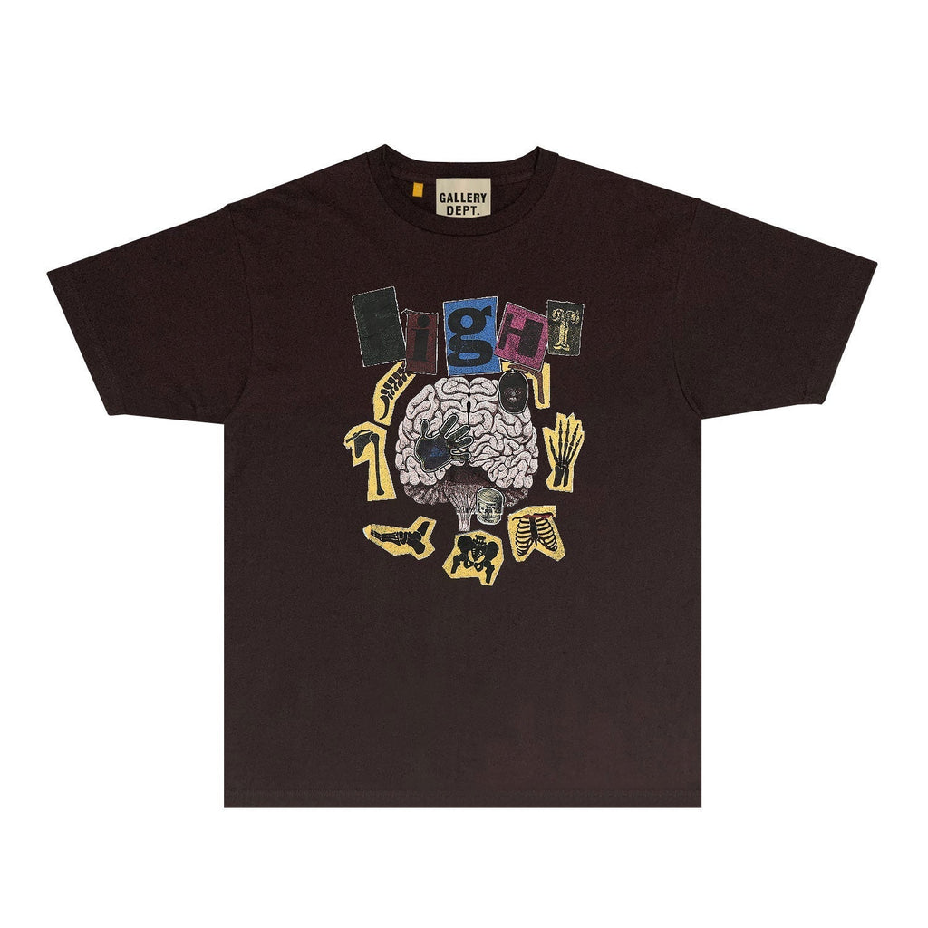 Gallery Dept T Shirt Retro Printed Loose Short-Sleeved Shirt