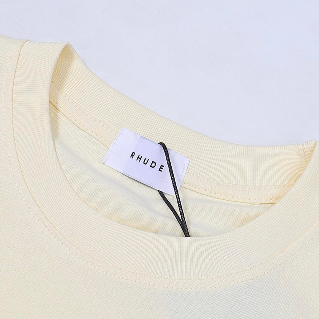 Rhude T-shirts Off-Road Vehicle Printed Cotton Casual Short Sleeve Men and Women