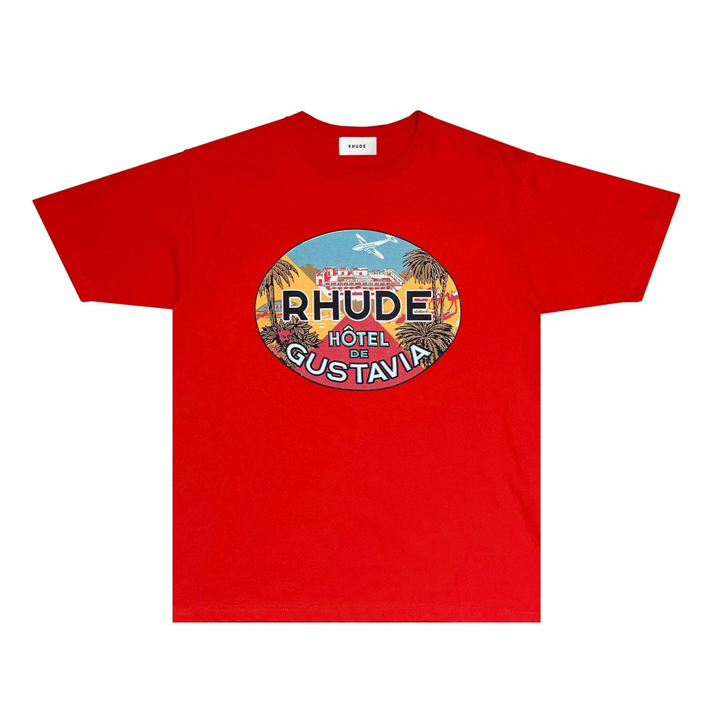 Rhude T-shirts Printed Trendy Pure Cotton