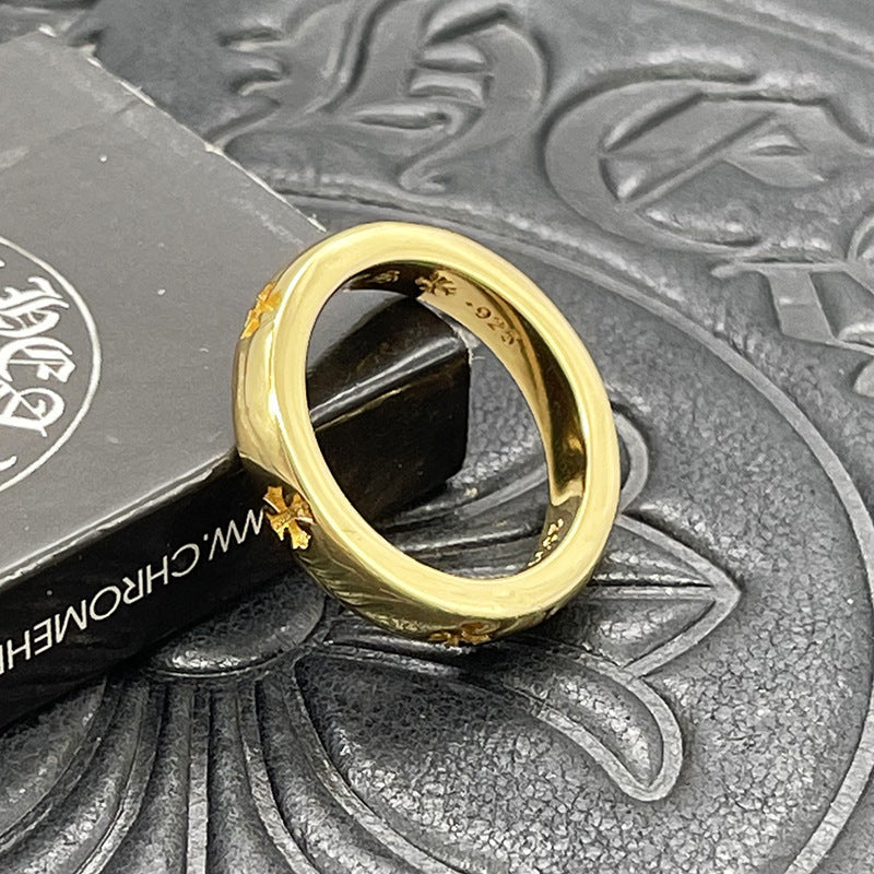Chrome Heart Ring Golden Cross