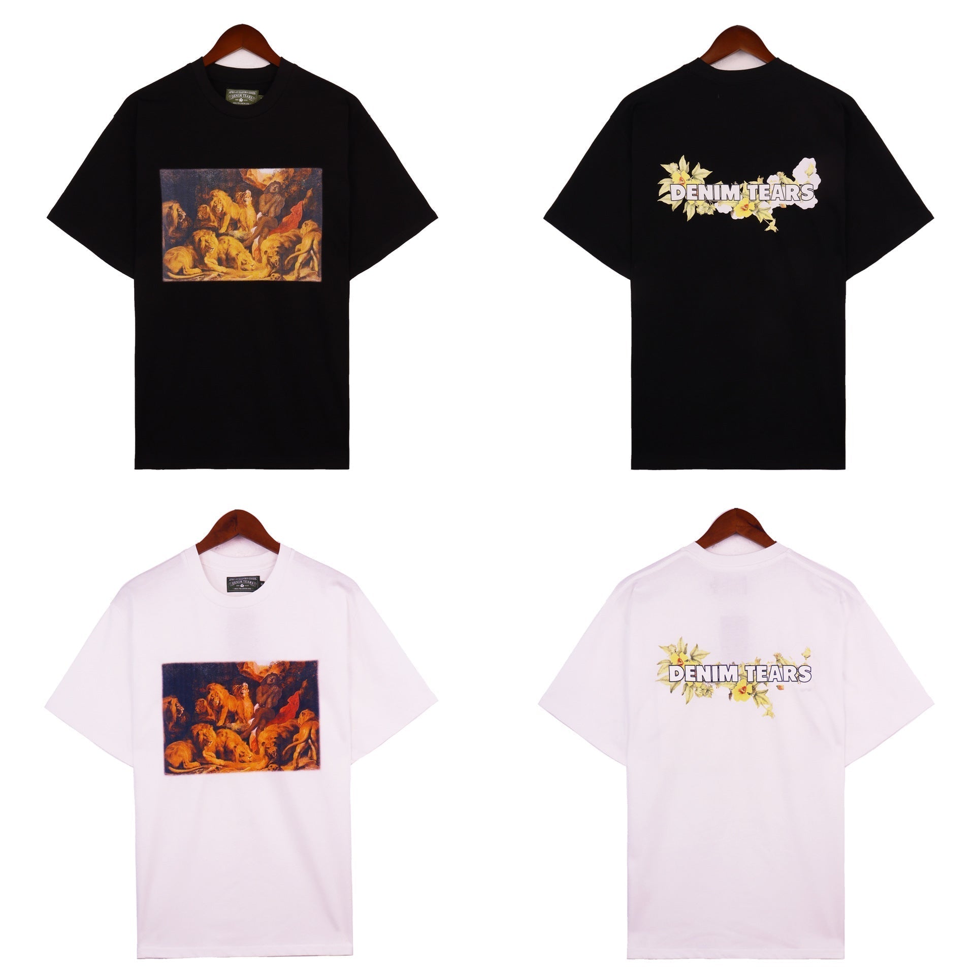 Denim Tears T-shirts Letter Portrait Short Sleeve T-Shirt