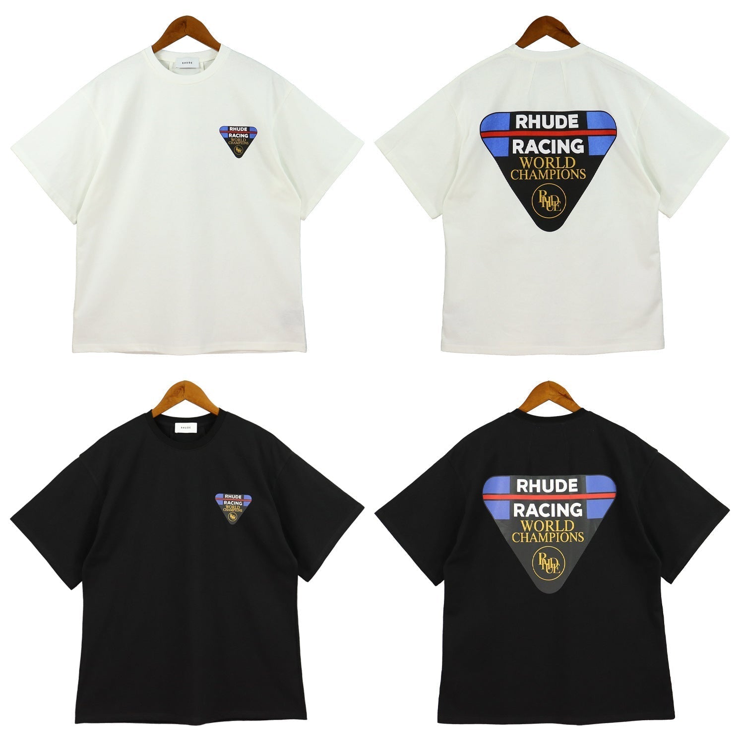 Rhude T-shirt Inverted Triangle Letter Print Short Sleeve T-shirt