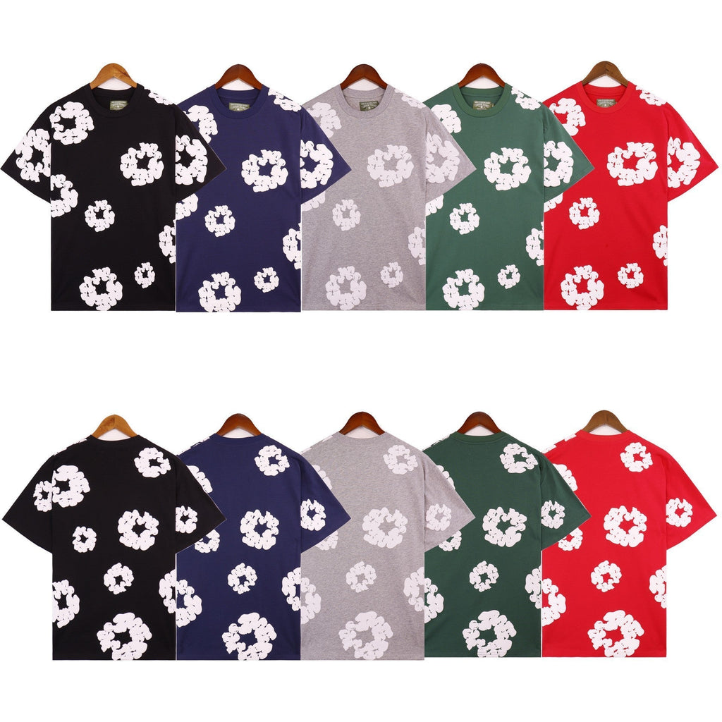 Denim Tears T-shirts Kapok Puff Print Short Sleeve T-shirt