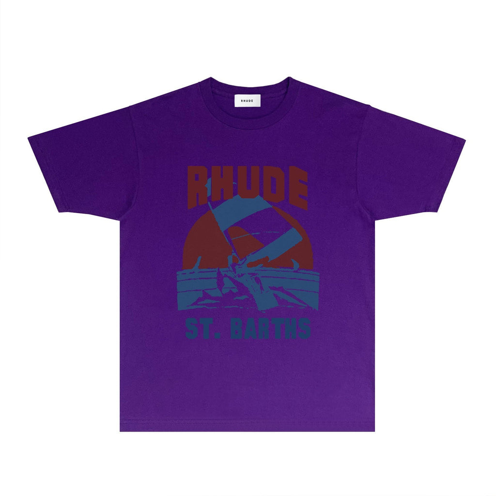 Rhude T-shirts Printed Trendy Pure Cotton