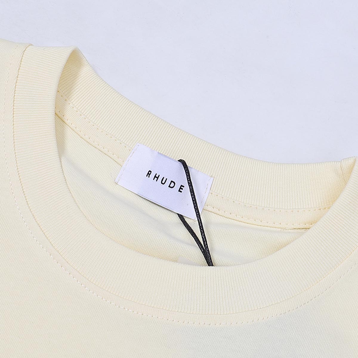Rhude T-shirts Vertical Letter Printing Cotton Casual Short Sleeve Men and Women