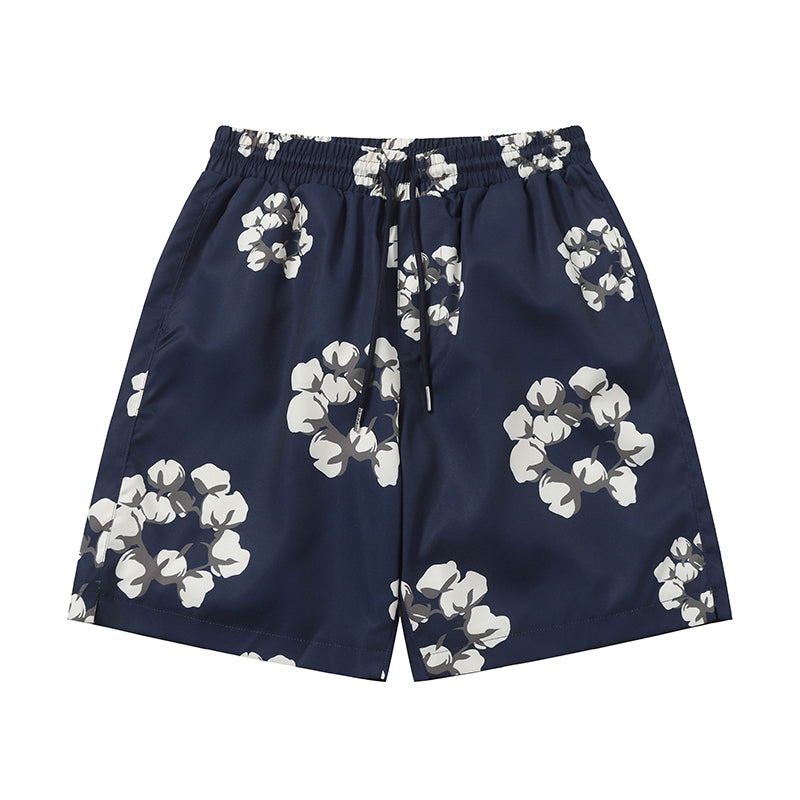 Denim Tears Shorts Yellow flower woven