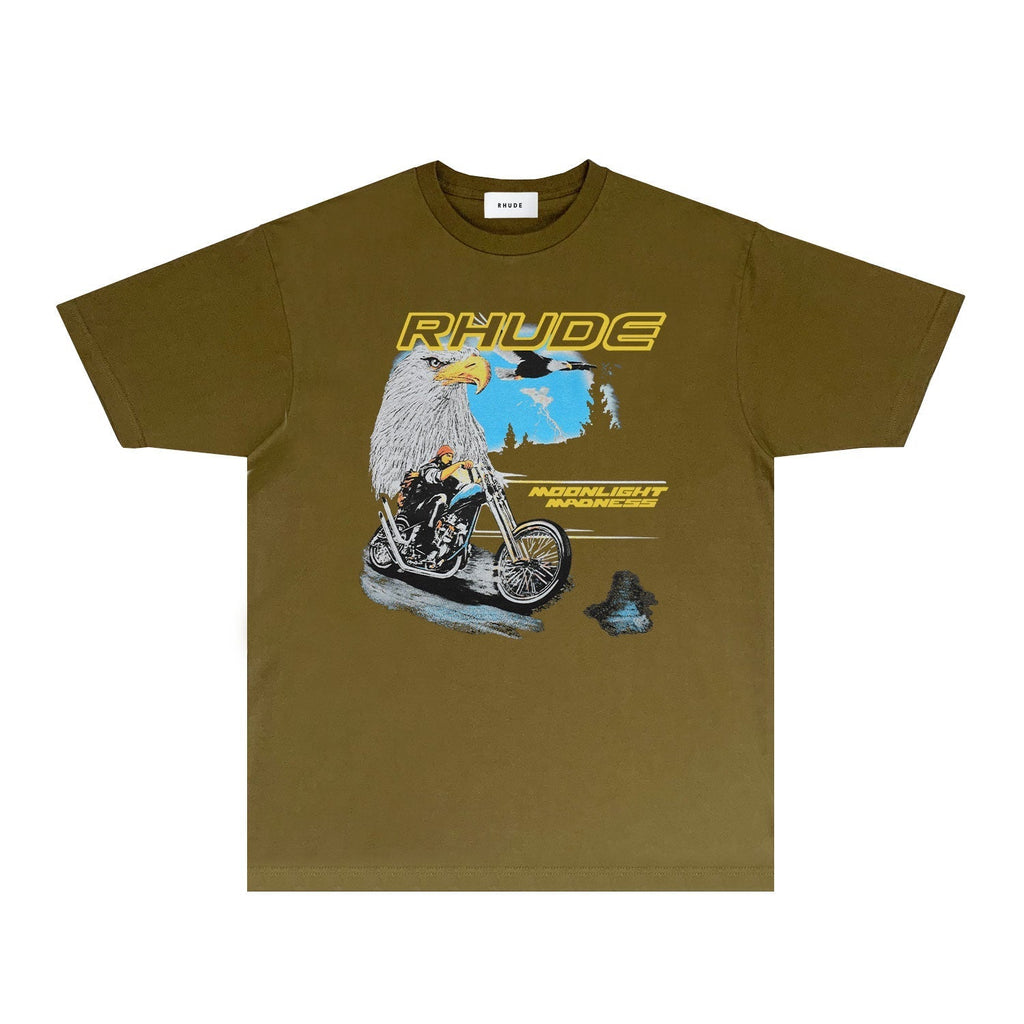 Rhude T-shirts Printed Trendy Pure Cotton