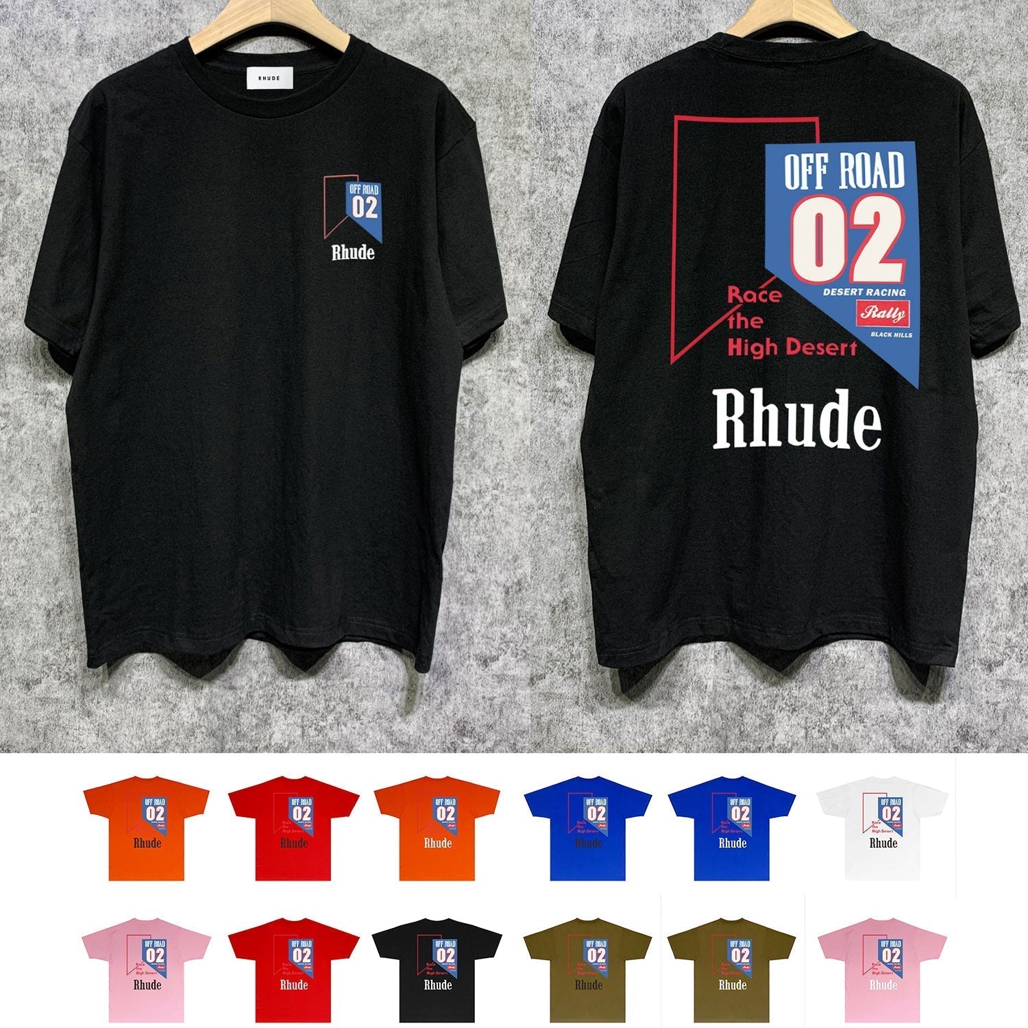 Rhude T-shirts Printed Trendy Pure Cotton